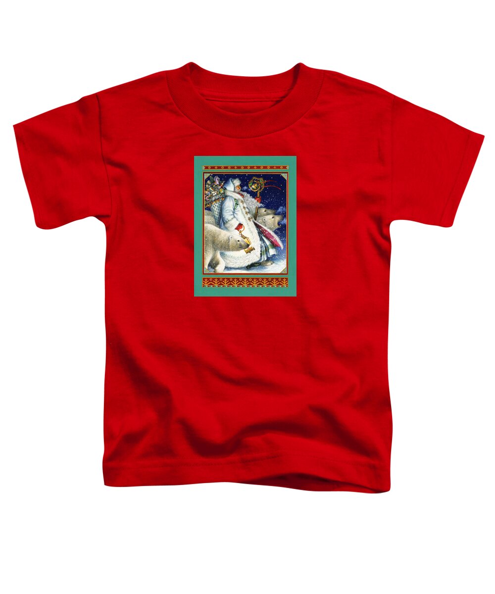 Santa Claus Toddler T-Shirt featuring the painting Polar Magic by Lynn Bywaters