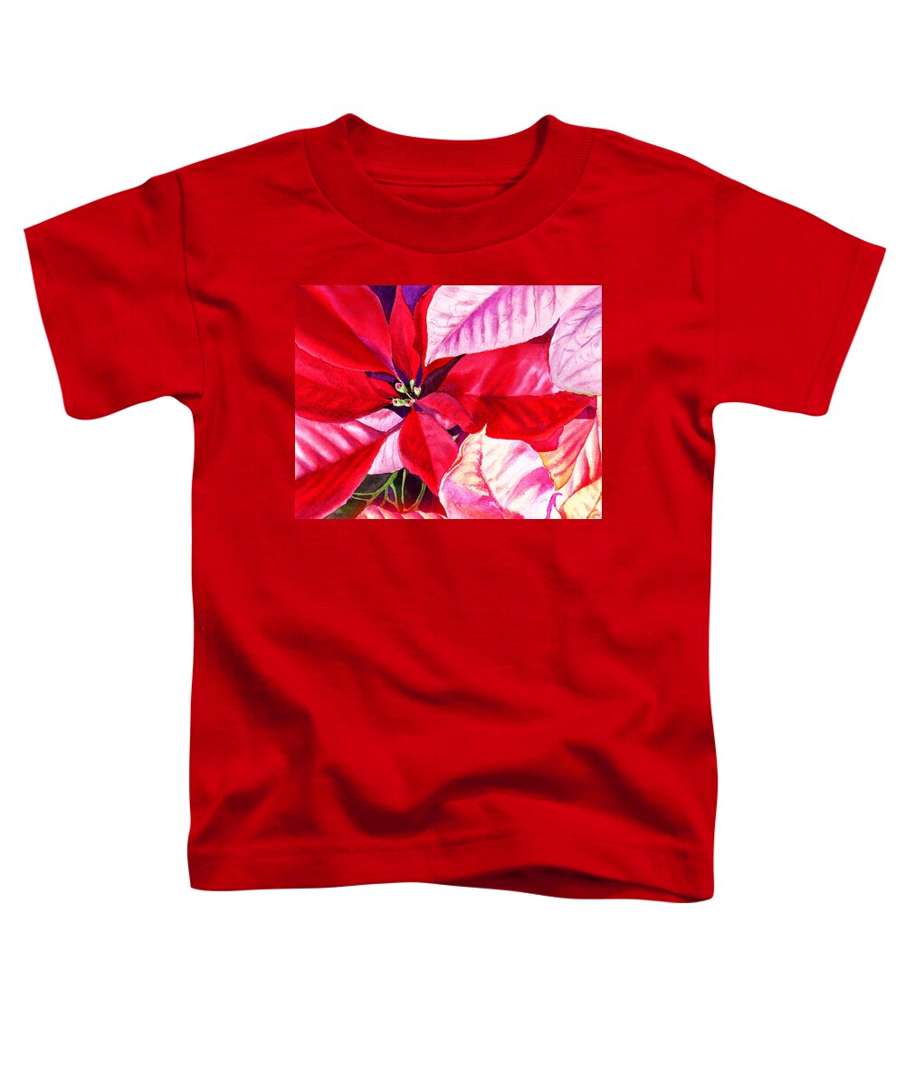 Red Toddler T-Shirt featuring the painting Red Red Christmas by Irina Sztukowski