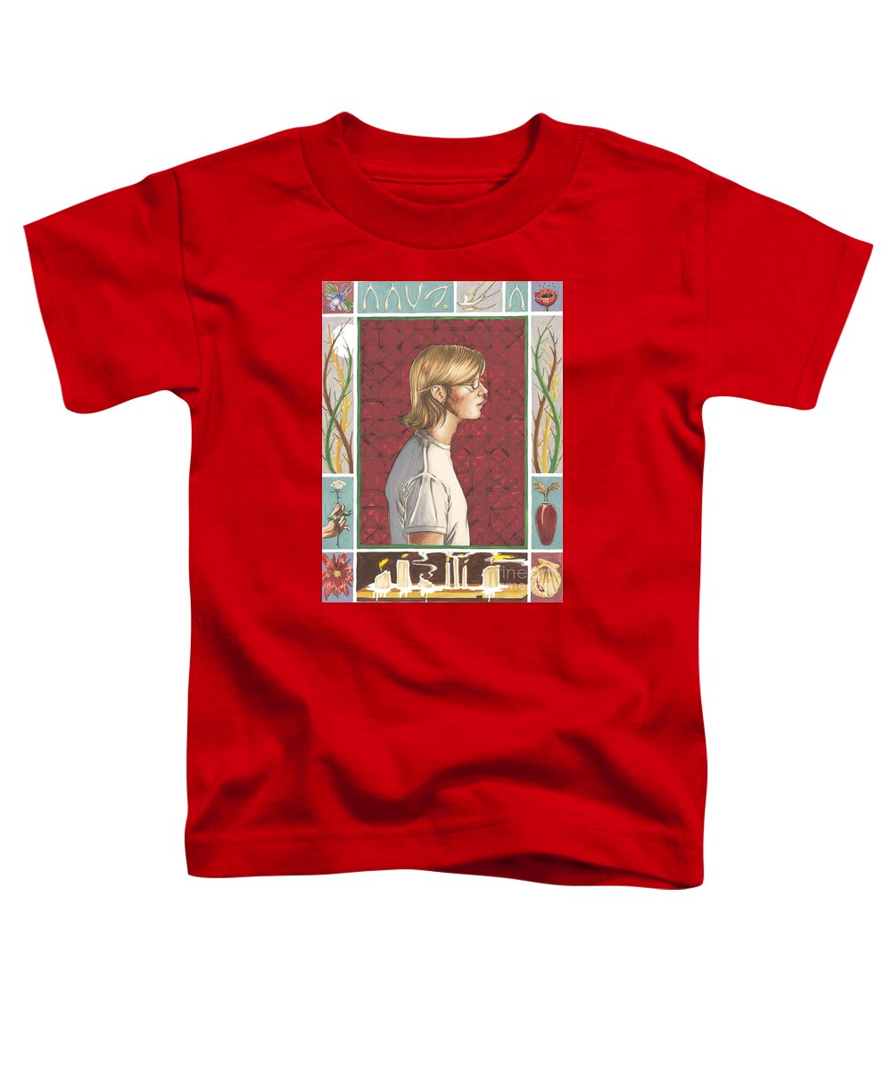 Self-portrait Toddler T-Shirt featuring the painting Self Portrait of the Artist 1977 by William Hart McNichols