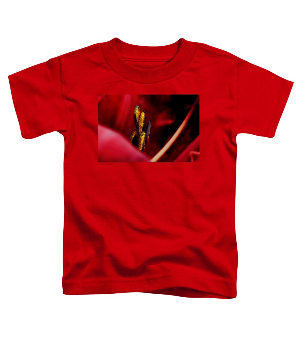 Scarlet Colored Lily Toddler T-Shirt featuring the photograph The Insiders by Michael Eingle