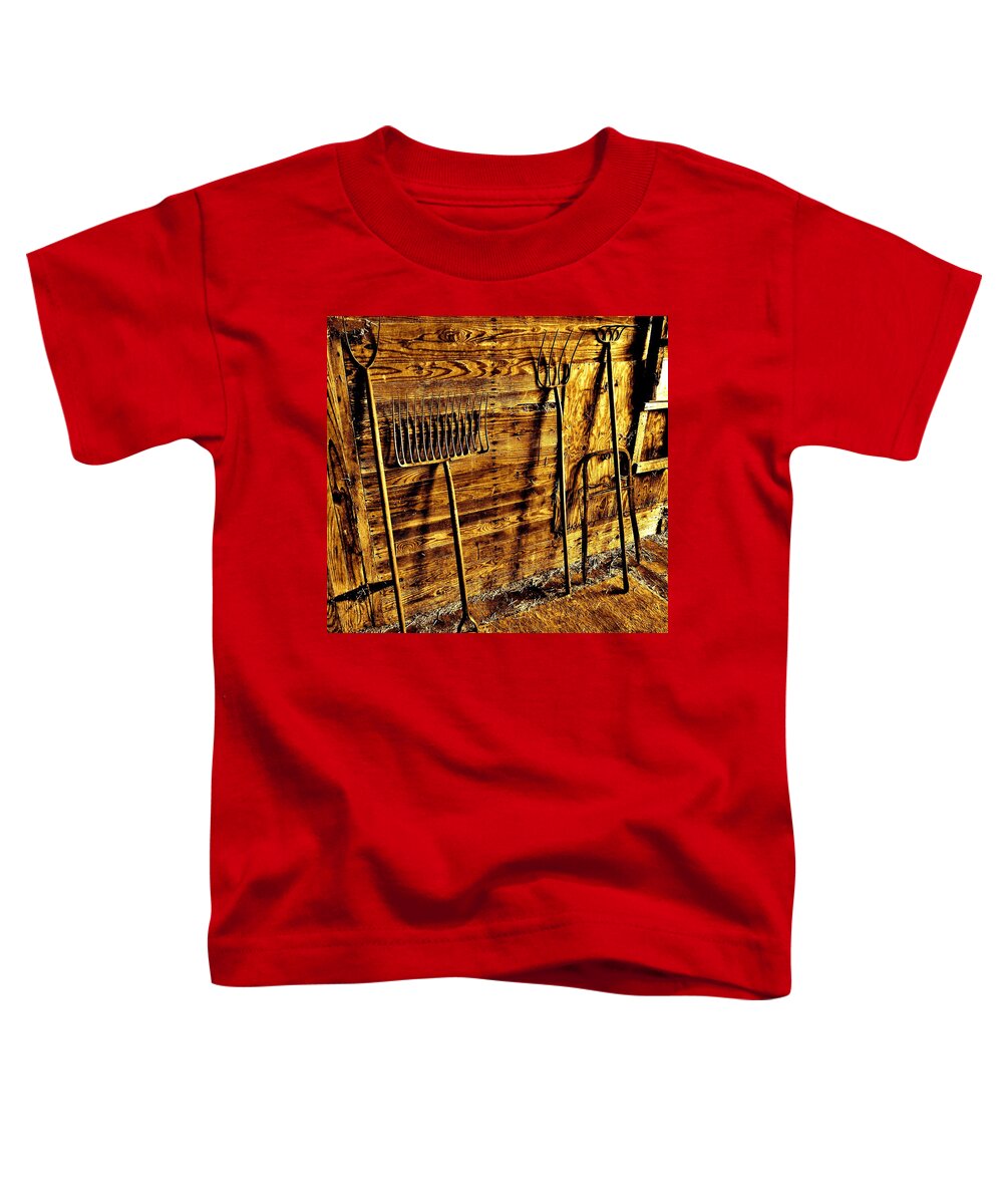 Barn Toddler T-Shirt featuring the photograph Tools of the Trade by Bob Geary