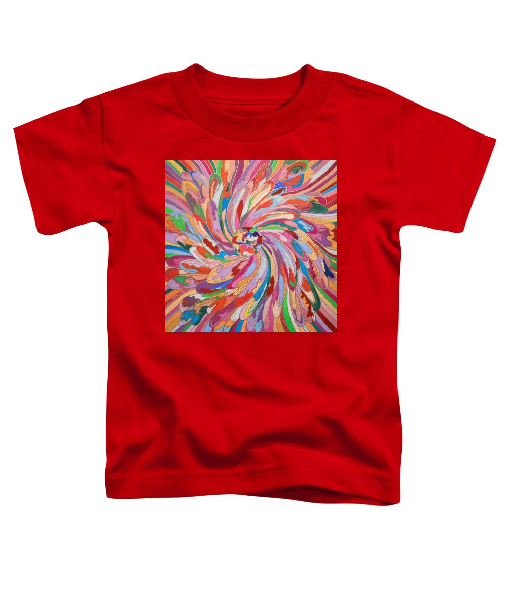 Abstract Toddler T-Shirt featuring the painting Unfolding Melody by Mtnwoman Silver