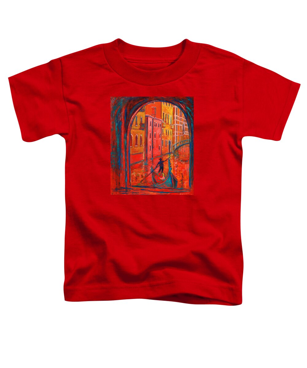 Landscape Toddler T-Shirt featuring the painting Venice Impression VIII by Xueling Zou