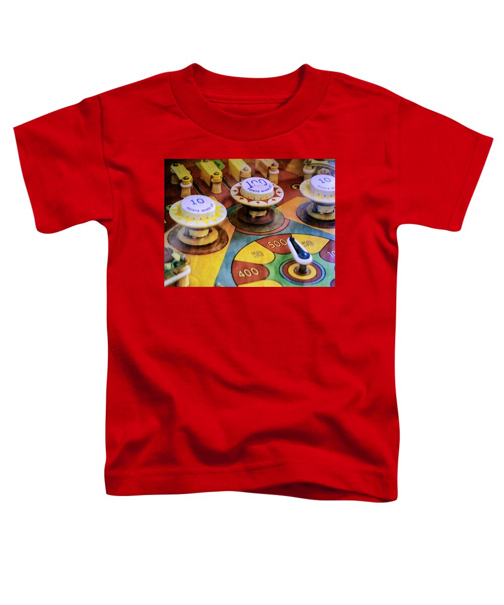 Vintage Pinball Machine Toddler T-Shirt featuring the photograph Vintage Pinball by Dominic Piperata