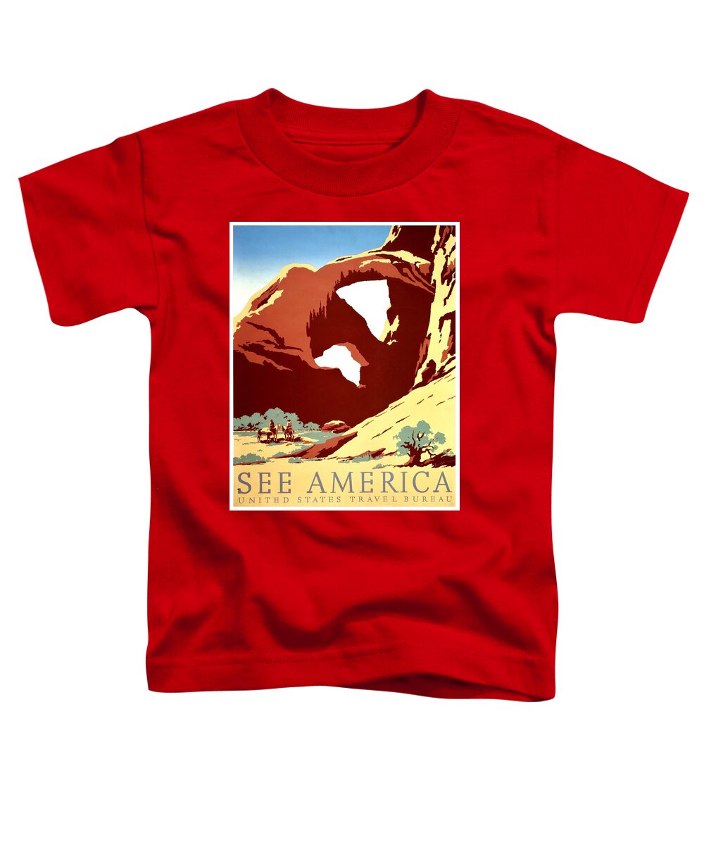 United States Toddler T-Shirt featuring the photograph Vintage Poster - Arches National Park by Benjamin Yeager