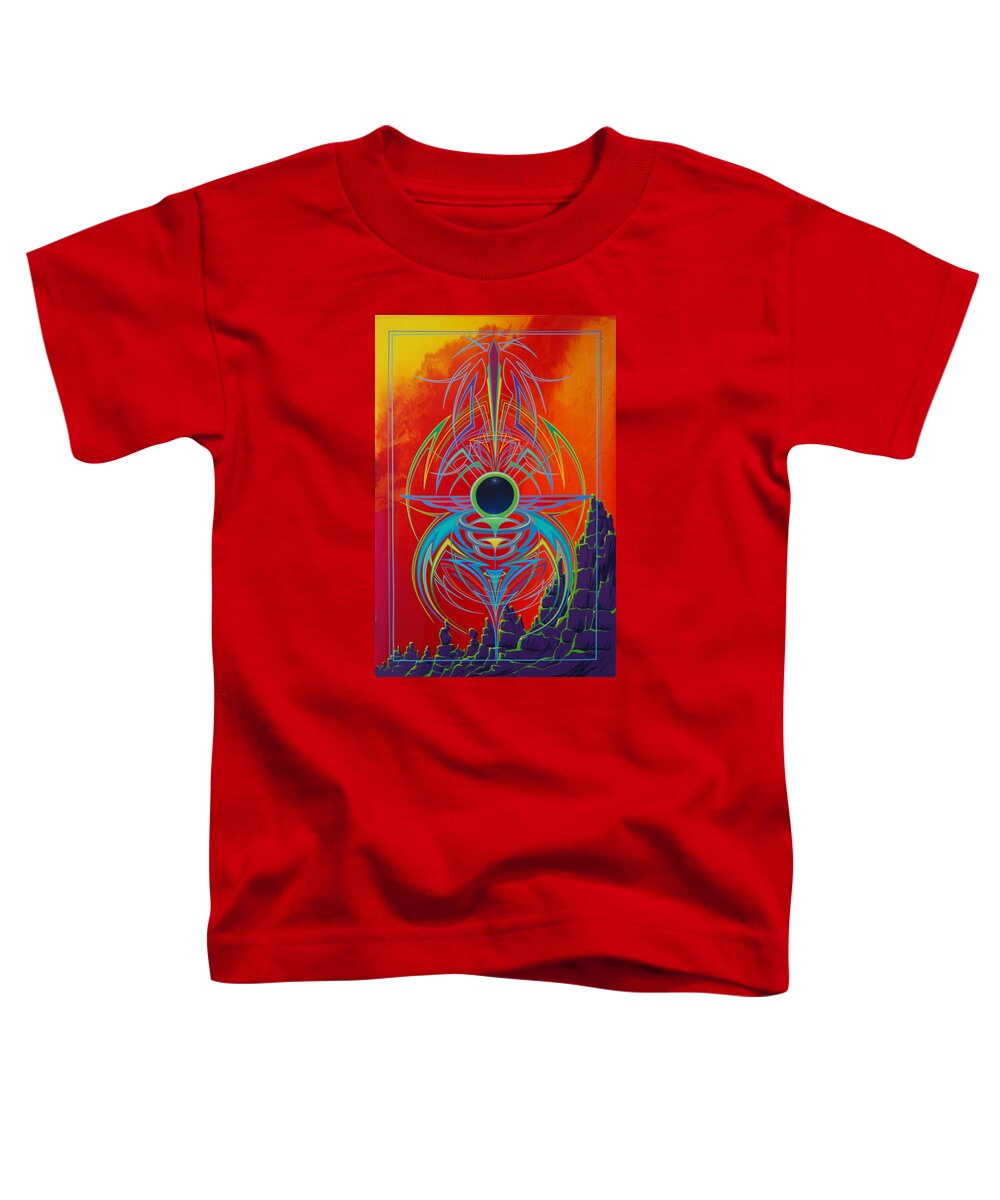South West Colors Toddler T-Shirt featuring the painting Waiting Over Sedona by Alan Johnson