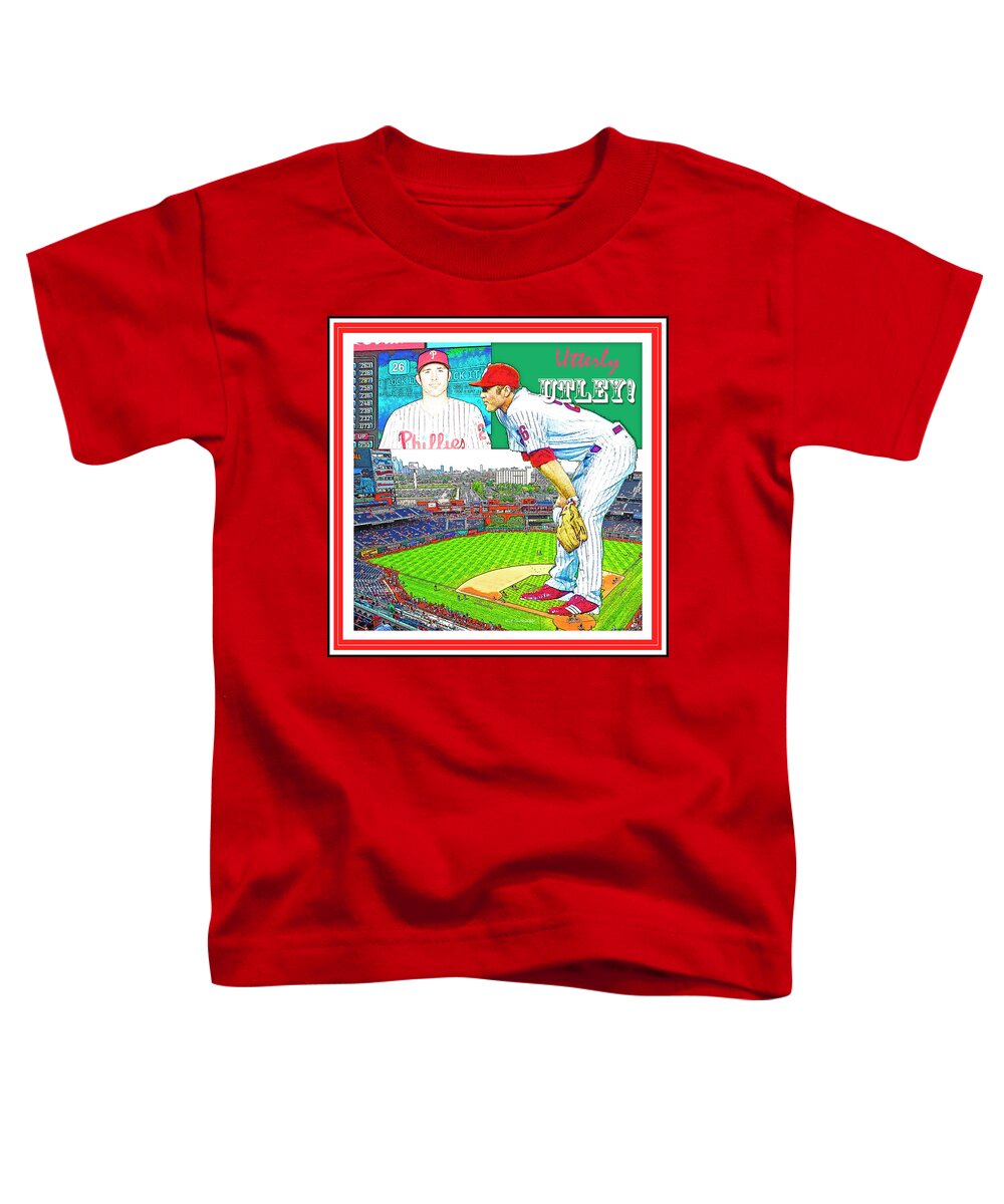 Chase Utley Toddler T-Shirt featuring the digital art Chase Utley Poster Utterly Utley #2 by A Macarthur Gurmankin