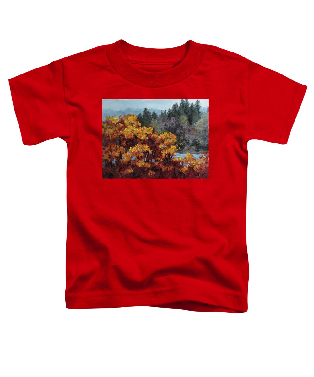 Fall Toddler T-Shirt featuring the painting Encore #1 by Karen Ilari