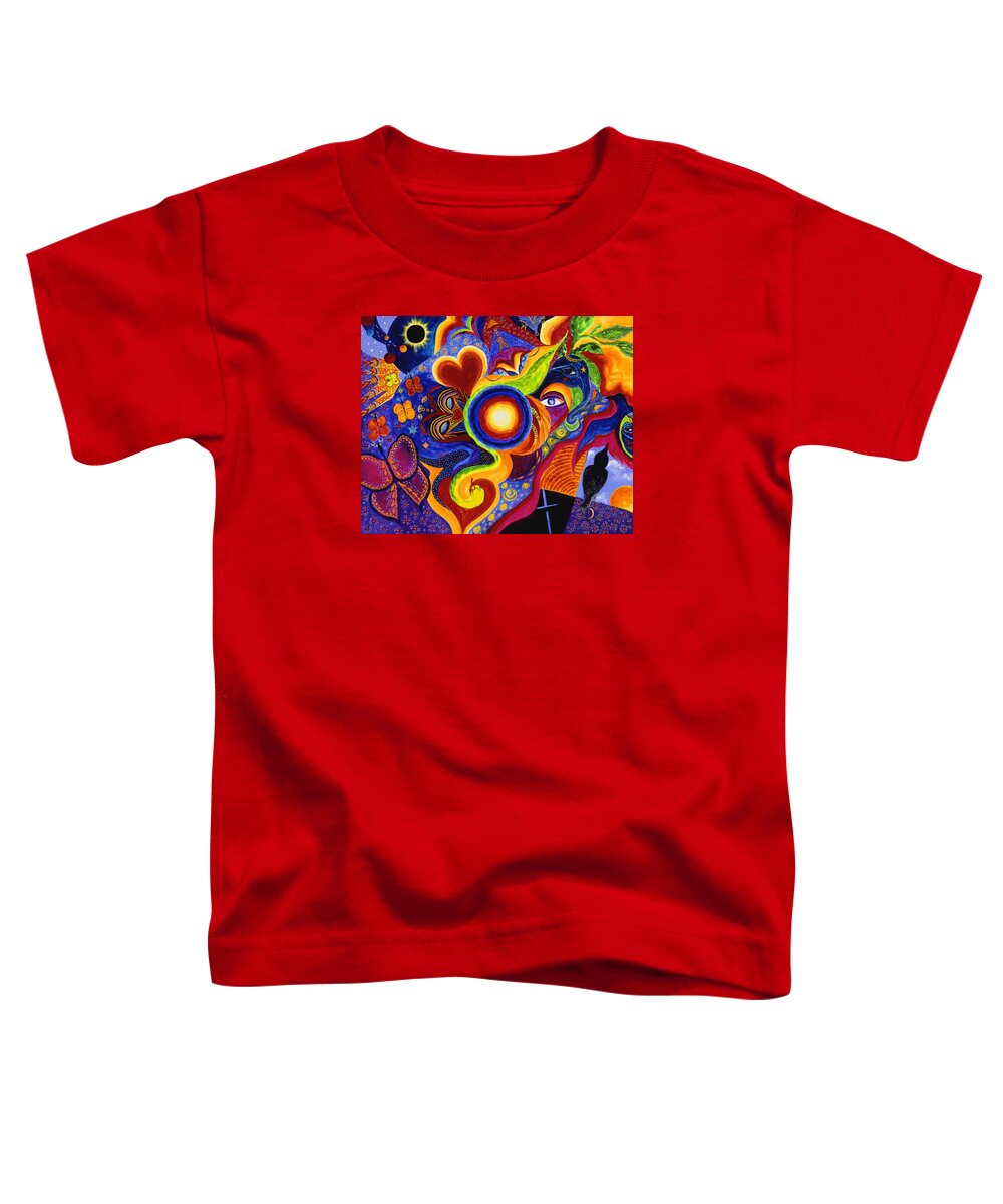 Abstract Toddler T-Shirt featuring the painting Magical Eclipse by Marina Petro