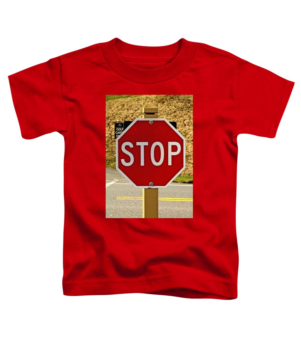 Stop Toddler T-Shirt featuring the photograph Stop sign #1 by Karl Rose