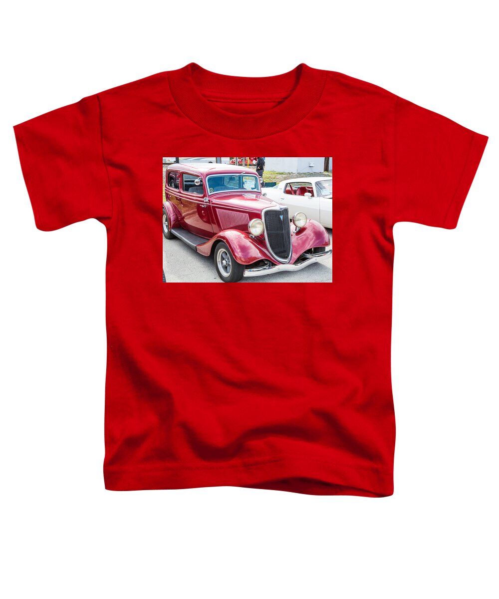 1934 Ford Sedan Toddler T-Shirt featuring the photograph 1934 Ford Sedan Antique Vintage Photograph Fine Art Print Collec #13 by M K Miller
