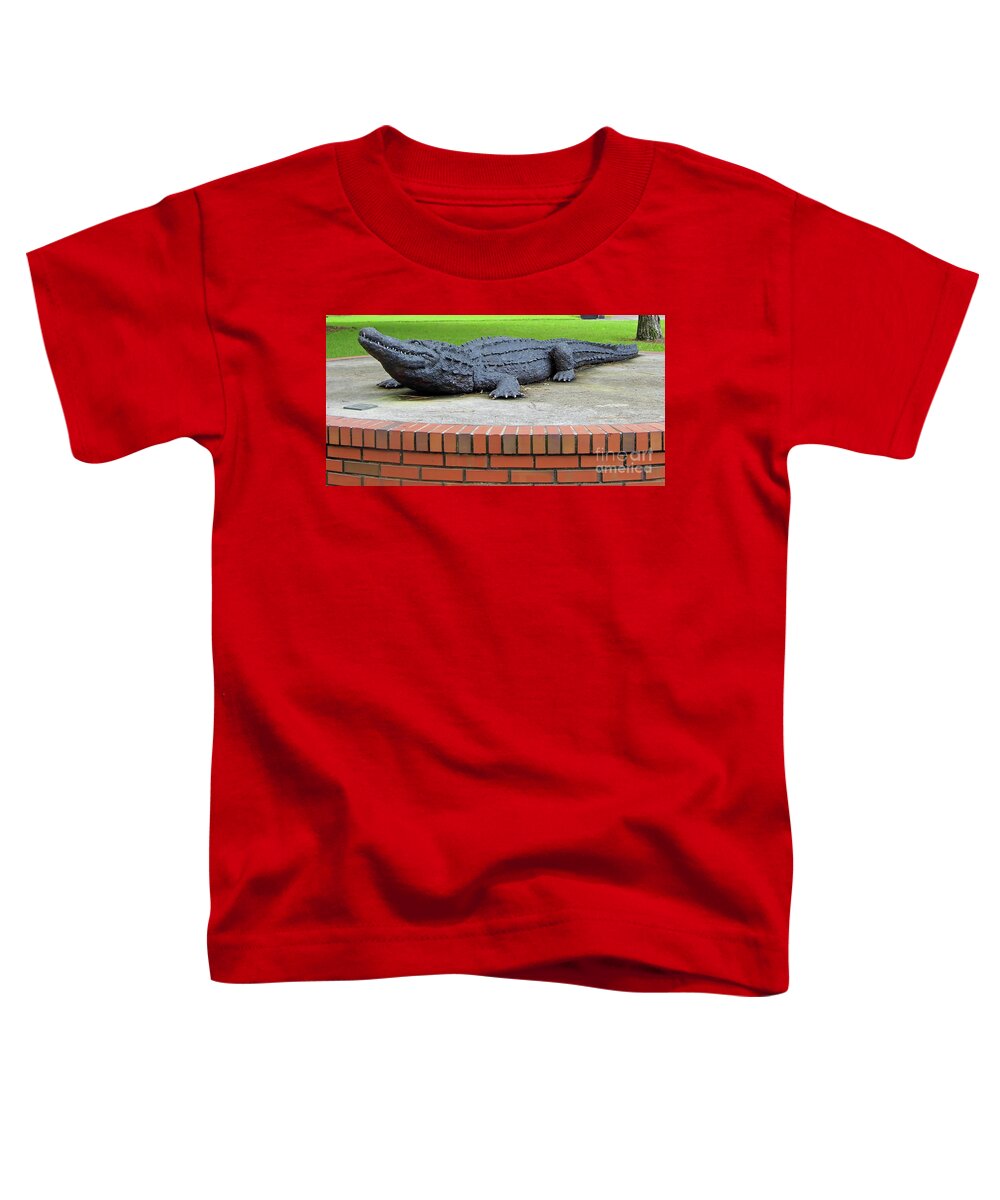 The Swamp Toddler T-Shirt featuring the photograph 1997 Bull Gator by D Hackett