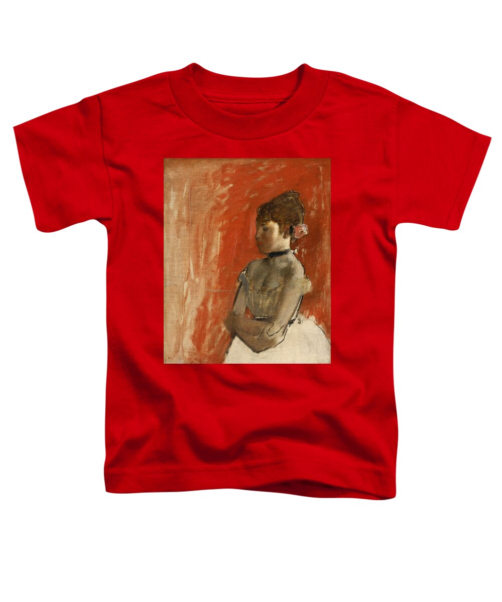 Edgar Degas Toddler T-Shirt featuring the painting Ballet Dancer With Arms Crossed #2 by Edgar Degas