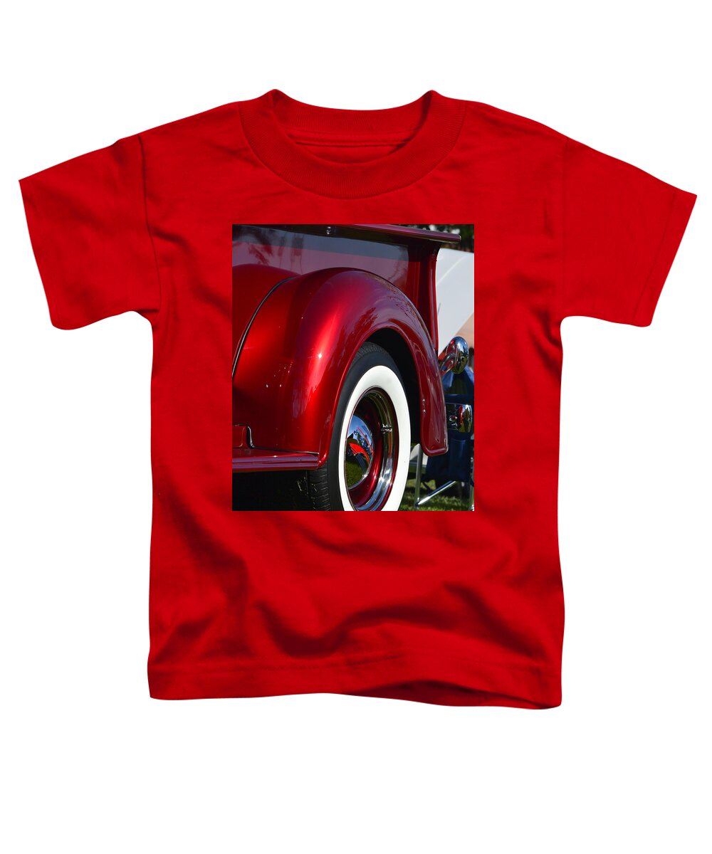  Toddler T-Shirt featuring the photograph Red Chevy Pickup Fender #2 by Dean Ferreira