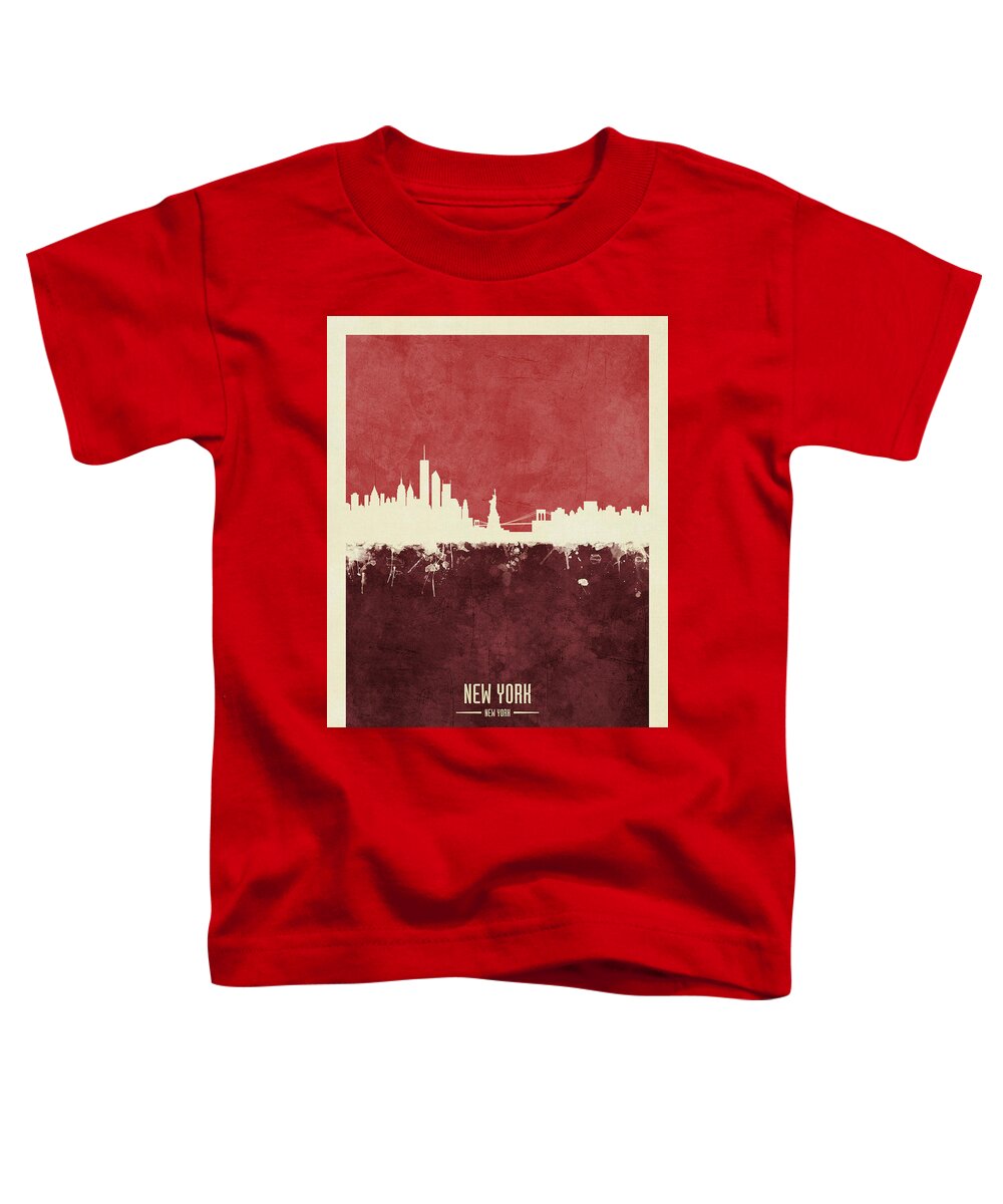New York Toddler T-Shirt featuring the digital art New York Skyline #36 by Michael Tompsett