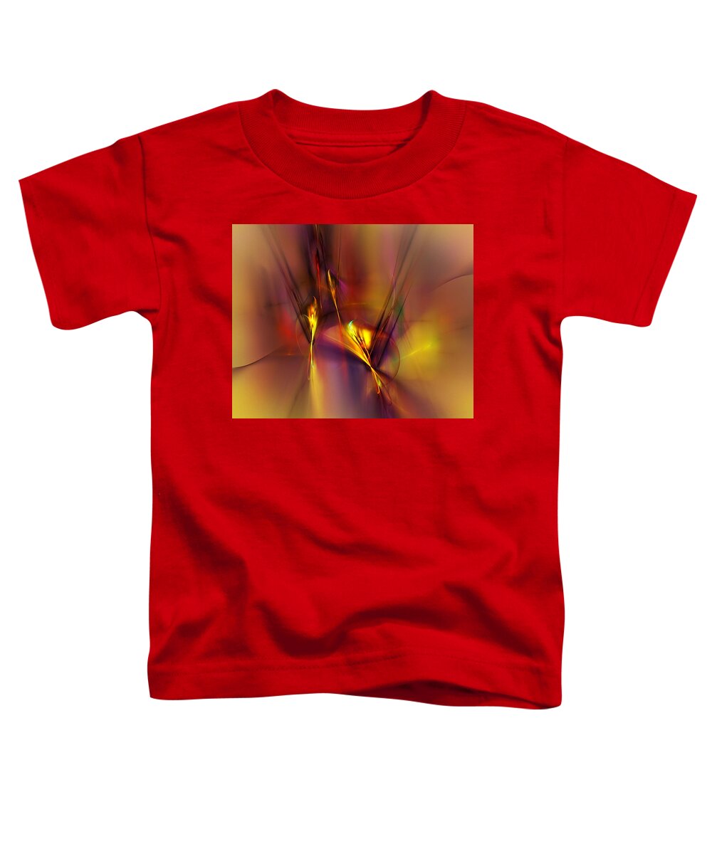 Fine Art Toddler T-Shirt featuring the digital art Abstracts Gold and Red 060512 by David Lane