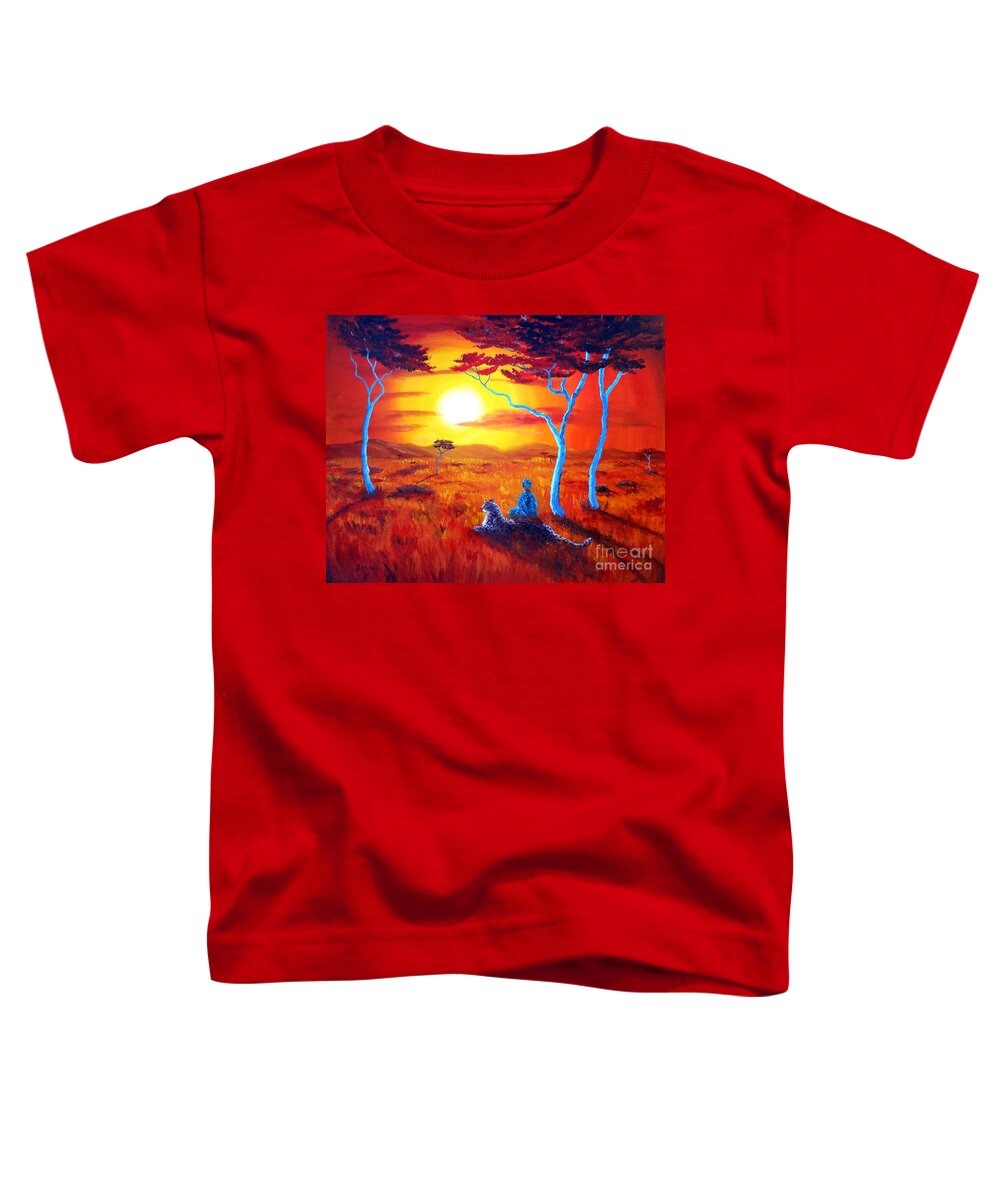 Painting Toddler T-Shirt featuring the painting African Sunset Meditation by Laura Iverson