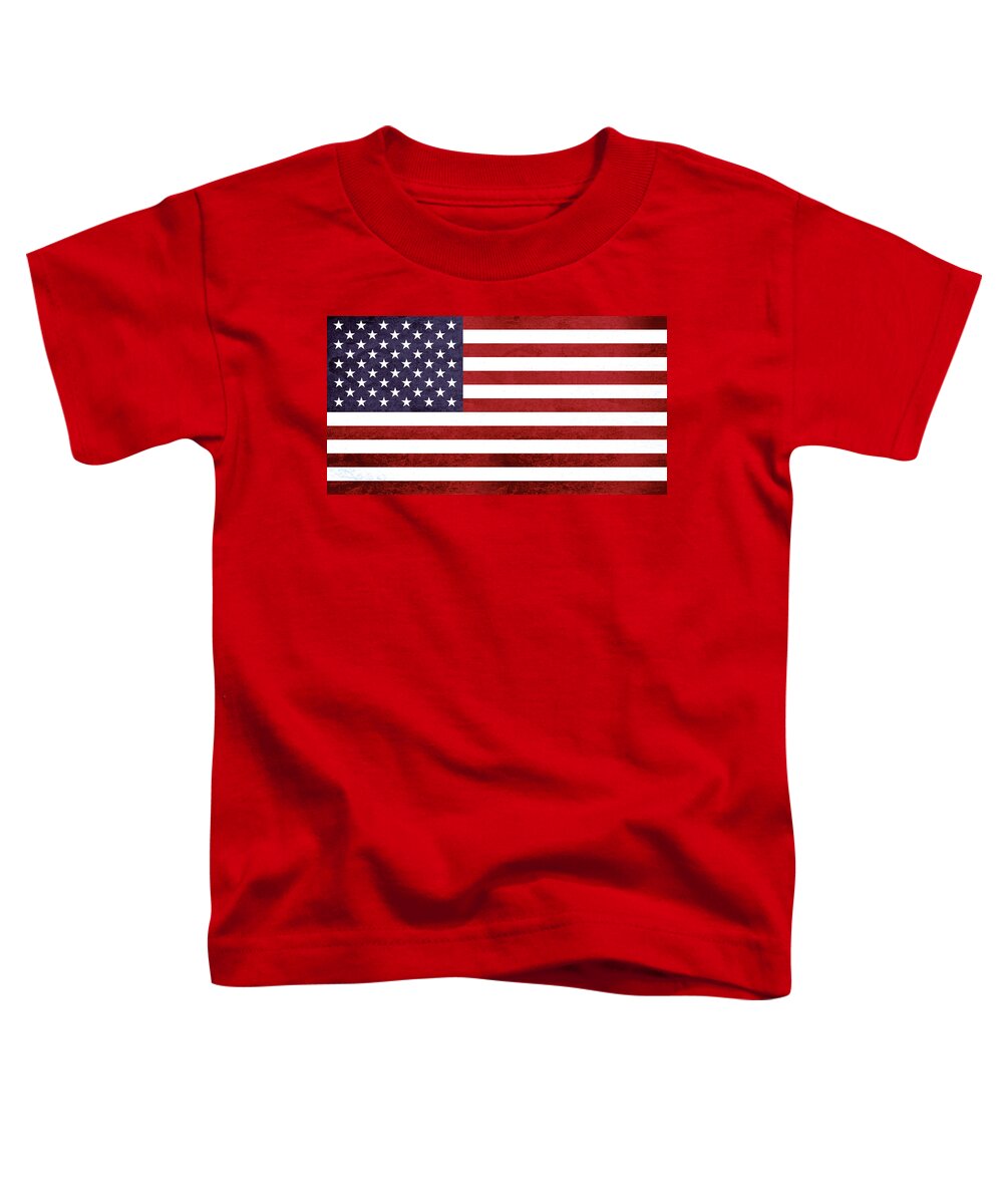 America Toddler T-Shirt featuring the digital art American Flag Grunge by Roy Pedersen