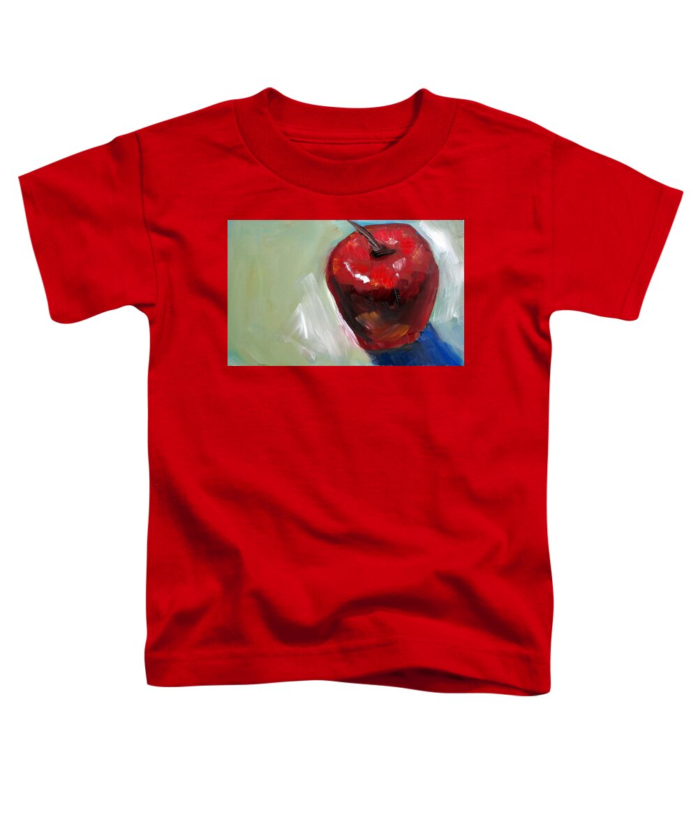 Apple Toddler T-Shirt featuring the painting Apple by Katy Hawk