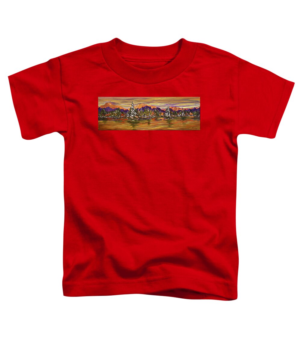 Lake Toddler T-Shirt featuring the painting Autumn Frost by Jo Smoley