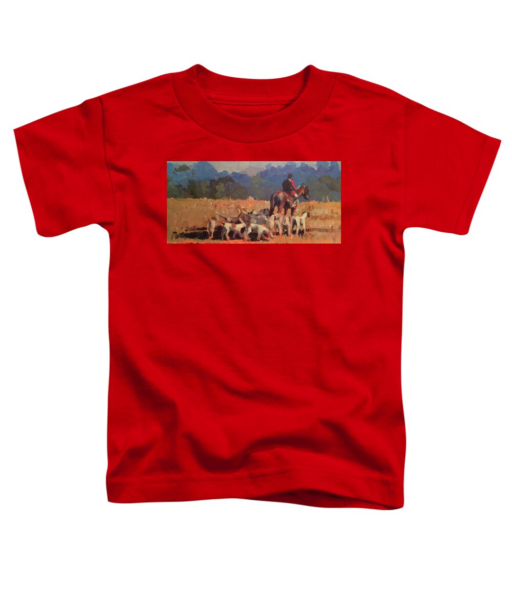 Hunting Toddler T-Shirt featuring the painting Autumn Hunt Crew by Susan Bradbury