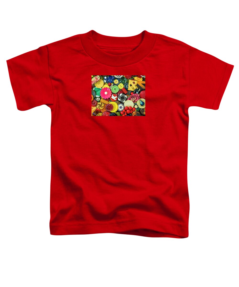 Jigsaw Puzzle Toddler T-Shirt featuring the photograph Bakelite Buttons by Carole Gordon