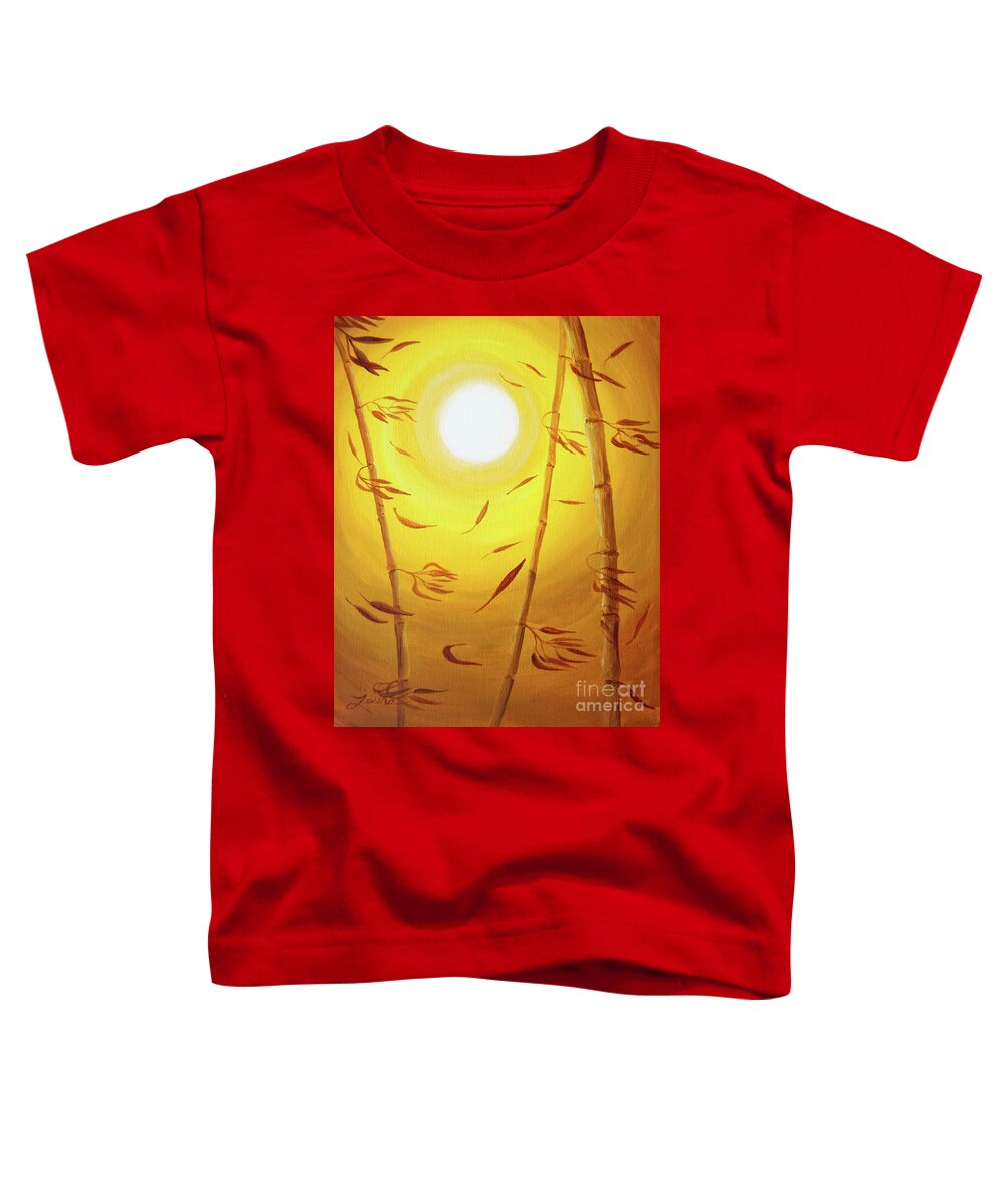 Zen Toddler T-Shirt featuring the painting Bamboo in the Wind by Laura Iverson