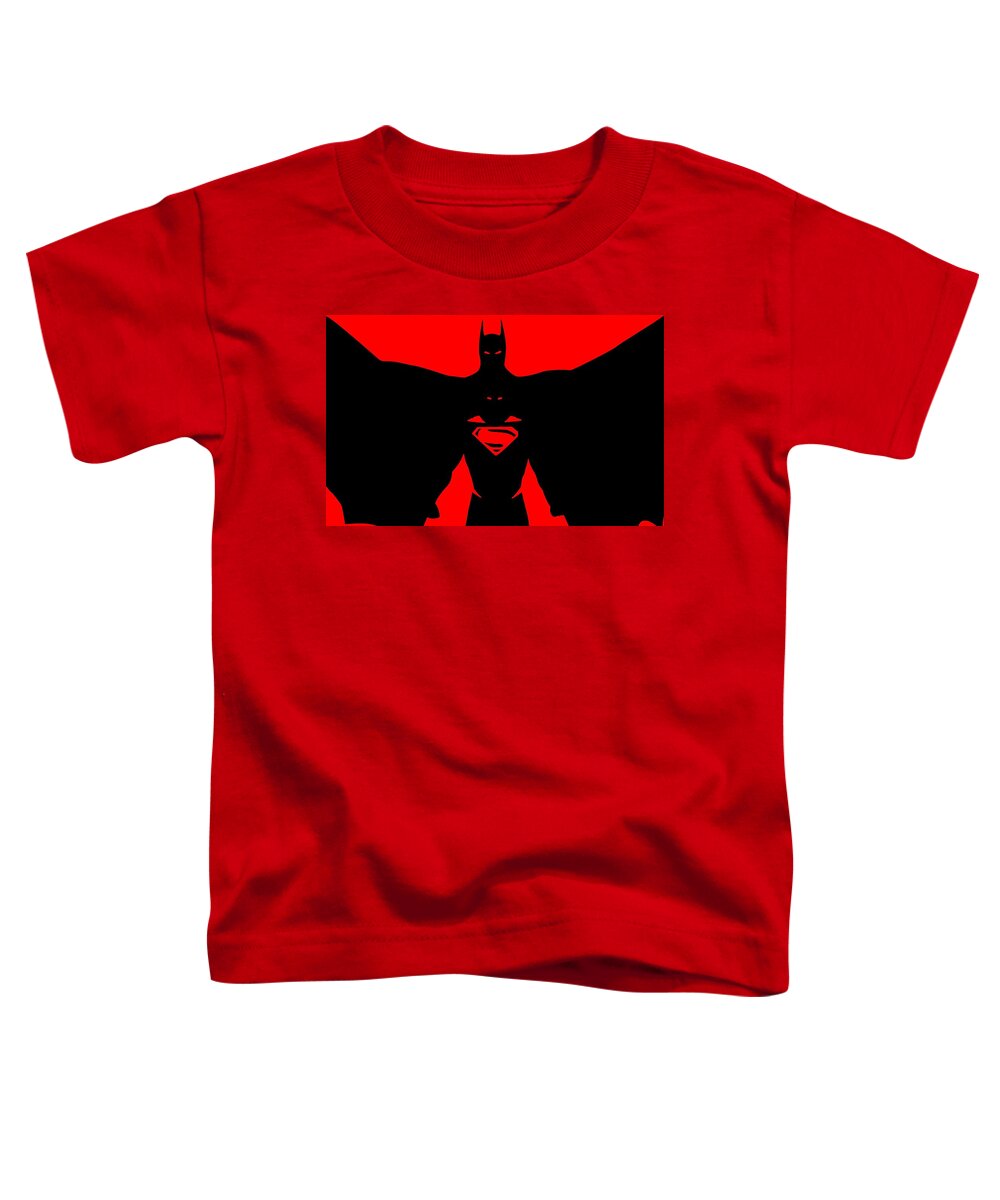 Batman/superman Toddler T-Shirt featuring the digital art Batman/Superman by Super Lovely
