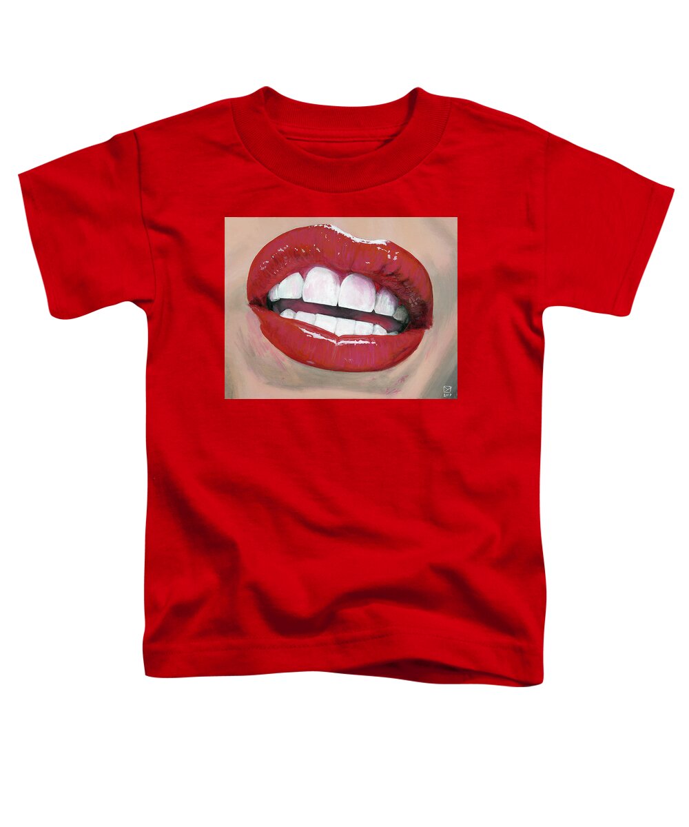 Lips Toddler T-Shirt featuring the painting Beauty is Truth by Matthew Mezo