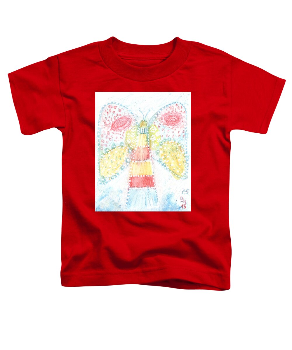 Butterfly Lighthouse Toddler T-Shirt featuring the painting Butterfly lighthouse by Heidi Sieber