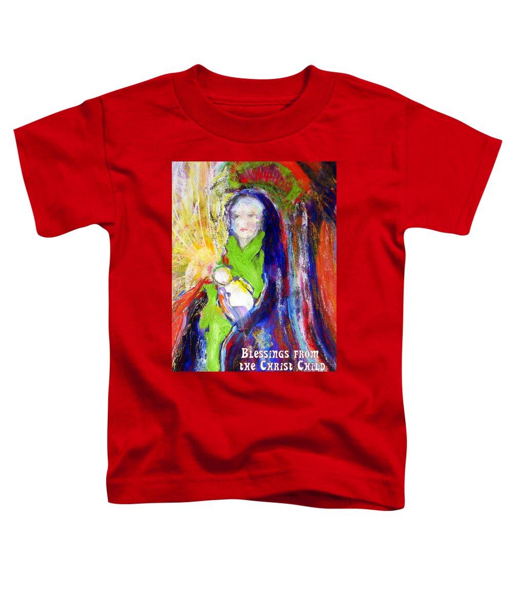 Christmas Card Toddler T-Shirt featuring the mixed media Christmas Blessings by Jodie Marie Anne Richardson Traugott     aka jm-ART