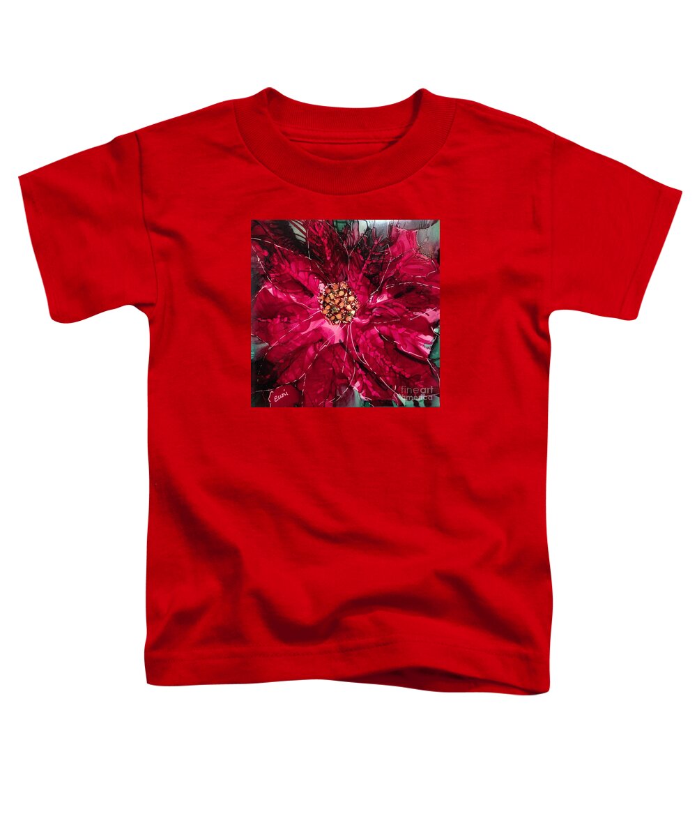 Flower Toddler T-Shirt featuring the painting Christmas Sparkle by Eunice Warfel
