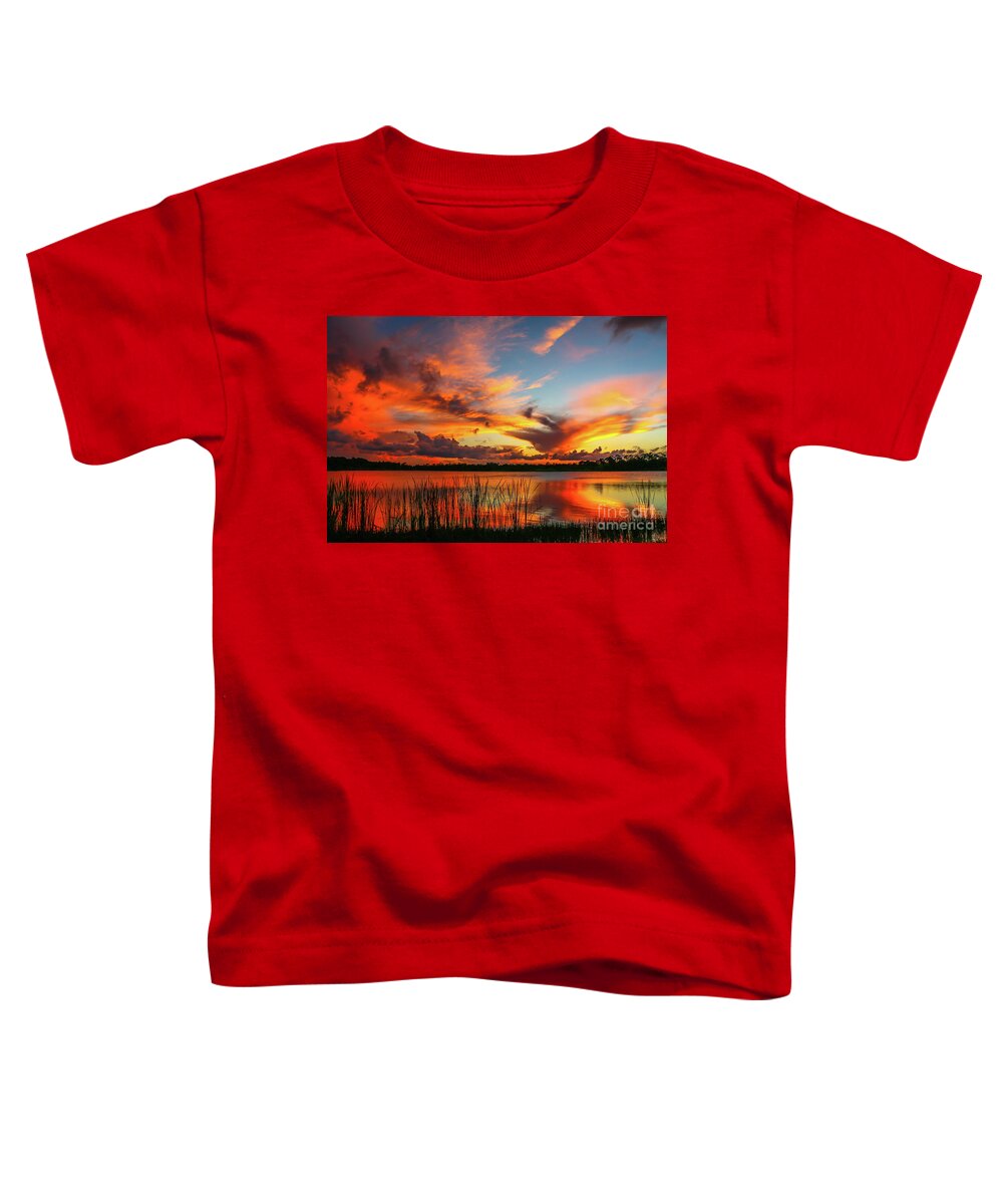 Sunset Toddler T-Shirt featuring the photograph Colorful Fort Pierce Sunset by Tom Claud