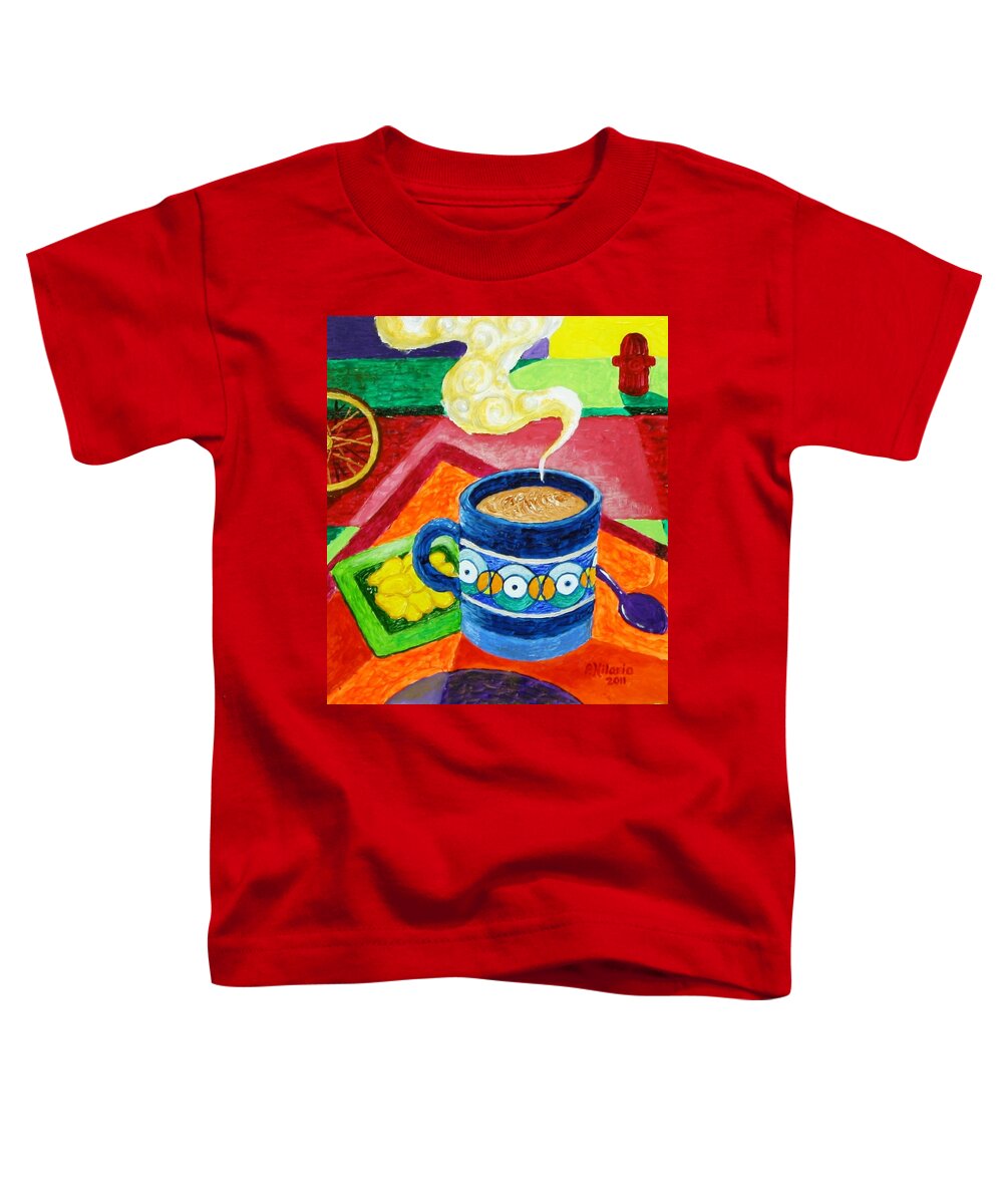 Coffee Toddler T-Shirt featuring the painting Complementary Coffee 2 by Paul Hilario