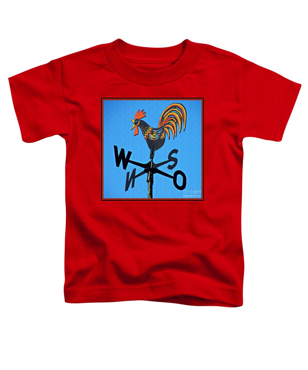 Weather Vane Toddler T-Shirt featuring the photograph Crowing in the Wind by Sarah Loft