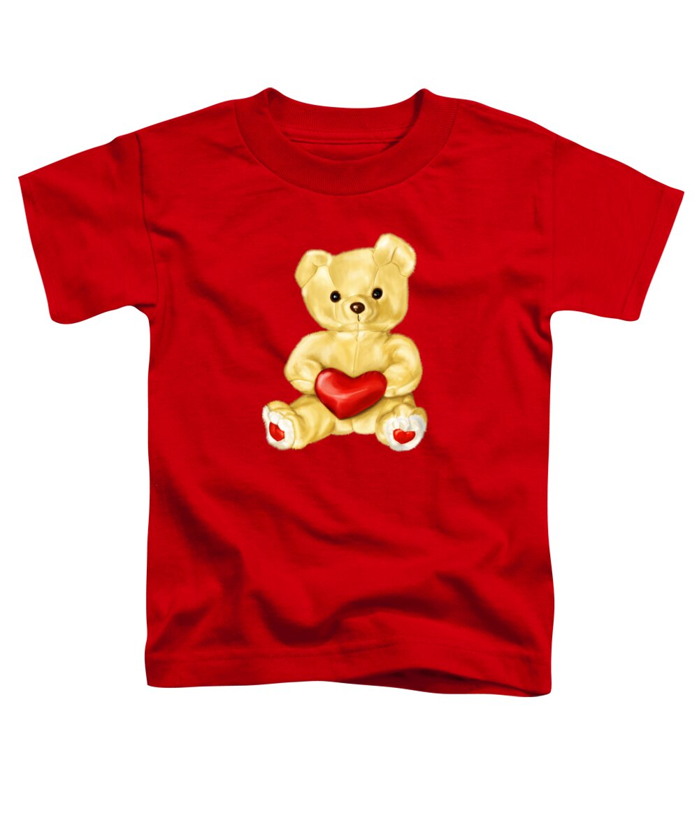 Cute Teddy Bear Toddler T-Shirt featuring the digital art Cute Teddy Bear Hypnotist by Boriana Giormova