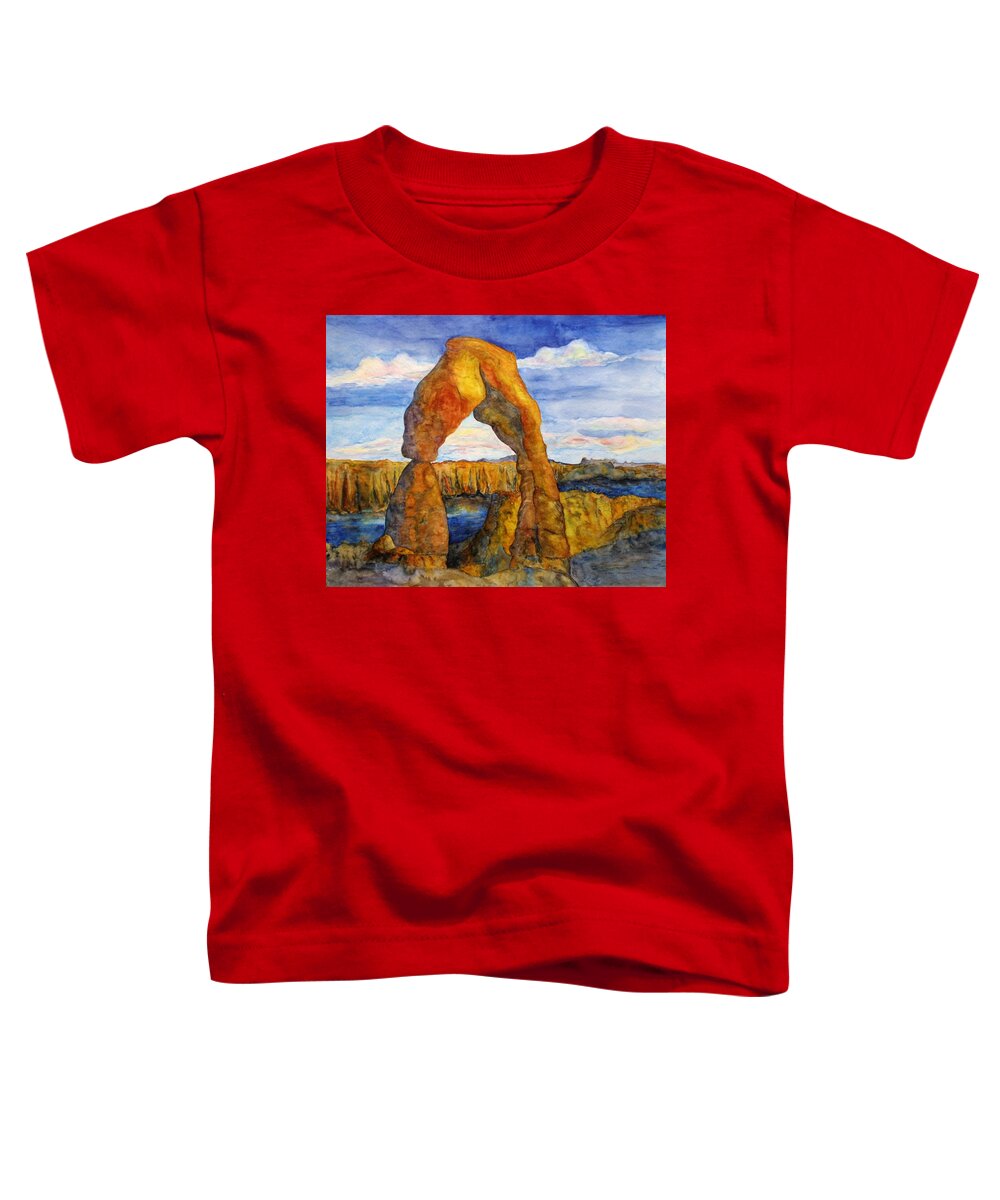 Moab Toddler T-Shirt featuring the painting Delicate Arch by Patricia Beebe
