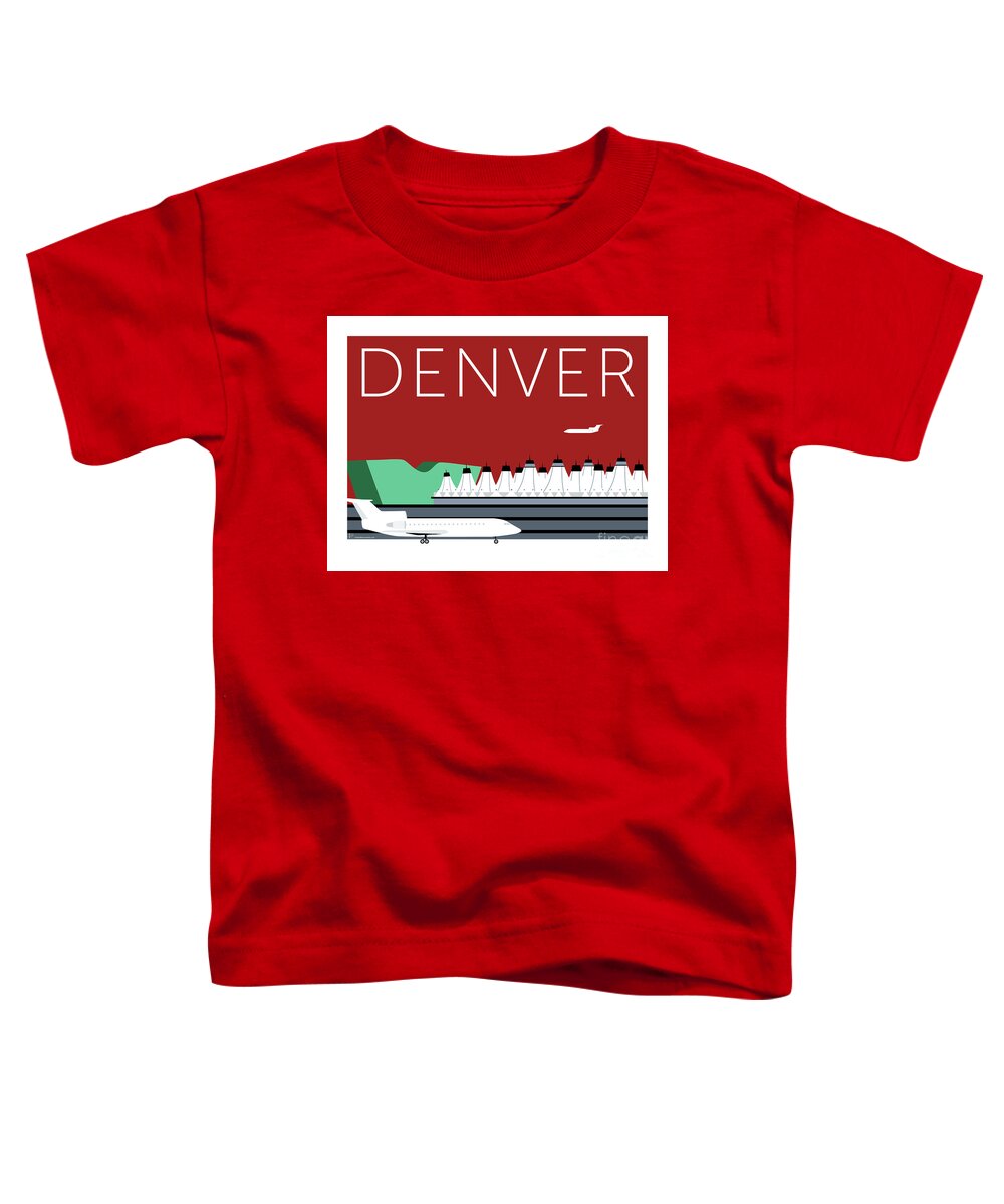 Denver Toddler T-Shirt featuring the digital art DENVER DIA/Maroon by Sam Brennan