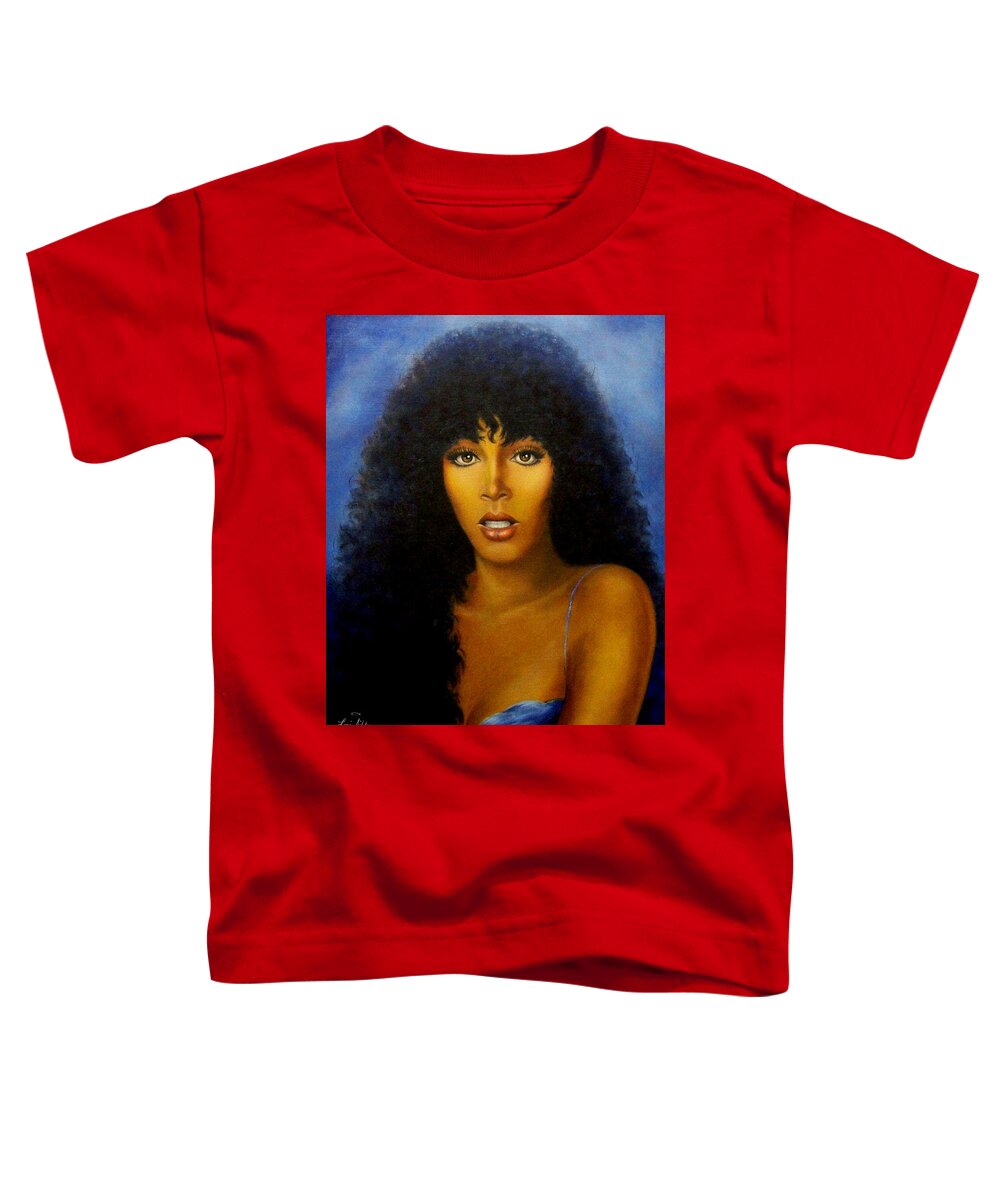 Donna Toddler T-Shirt featuring the painting Donna Summers by Loxi Sibley