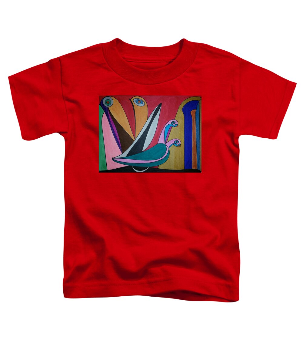 Geometric Art Toddler T-Shirt featuring the glass art Dream 245 by S S-ray