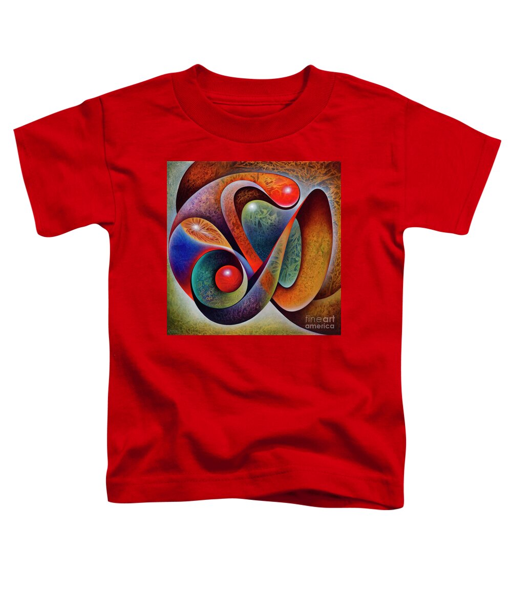 Dynamic-series Toddler T-Shirt featuring the painting Dynamic Mantis by Ricardo Chavez-Mendez