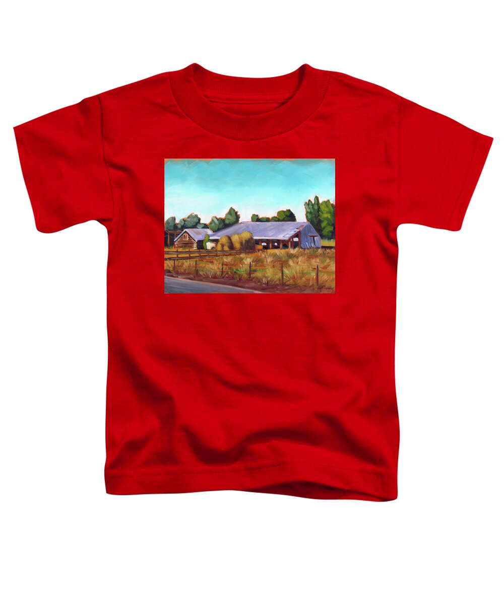 Eagle Toddler T-Shirt featuring the painting Eagle Road Barn by Kevin Hughes