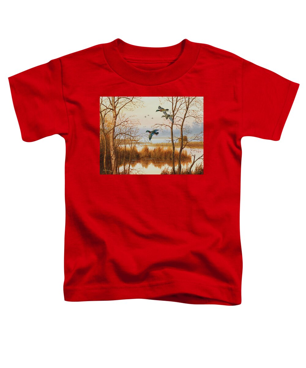 Guy Crittenden Waterfowl Toddler T-Shirt featuring the photograph Empty Blind by Guy Crittenden