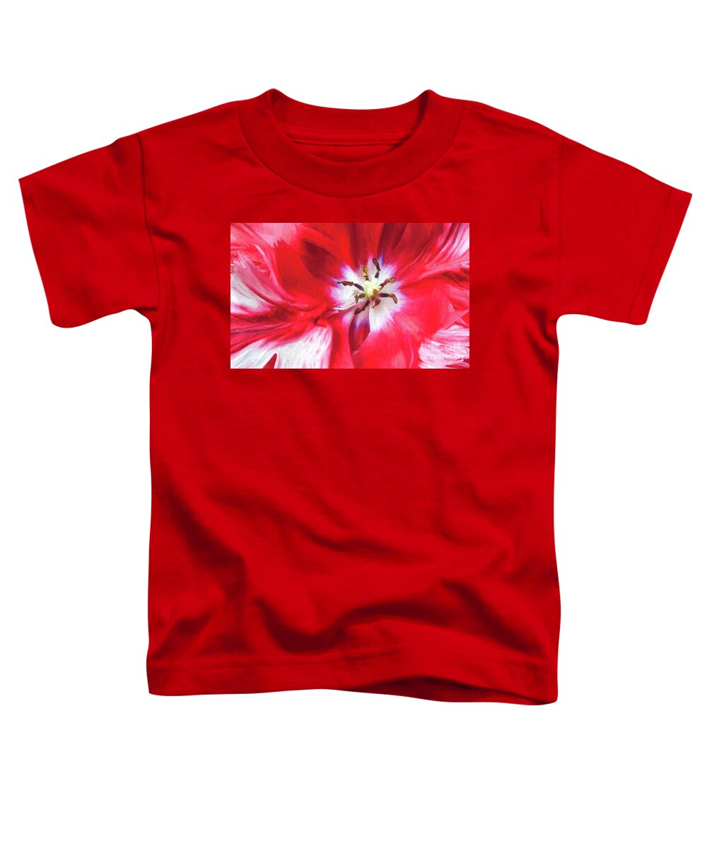 Tulip Toddler T-Shirt featuring the digital art Estella Rijnveld tulip detail by Liz Leyden