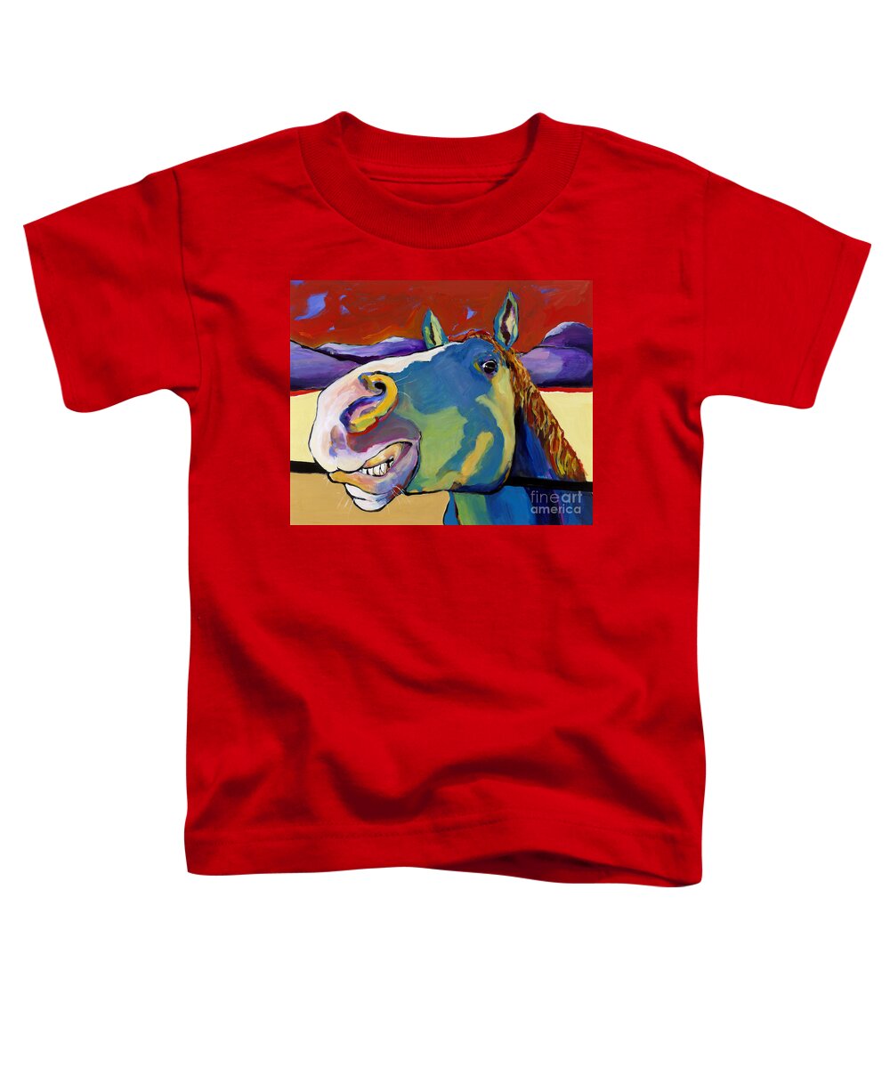 Animal Painting Toddler T-Shirt featuring the painting Eye To Eye by Pat Saunders-White