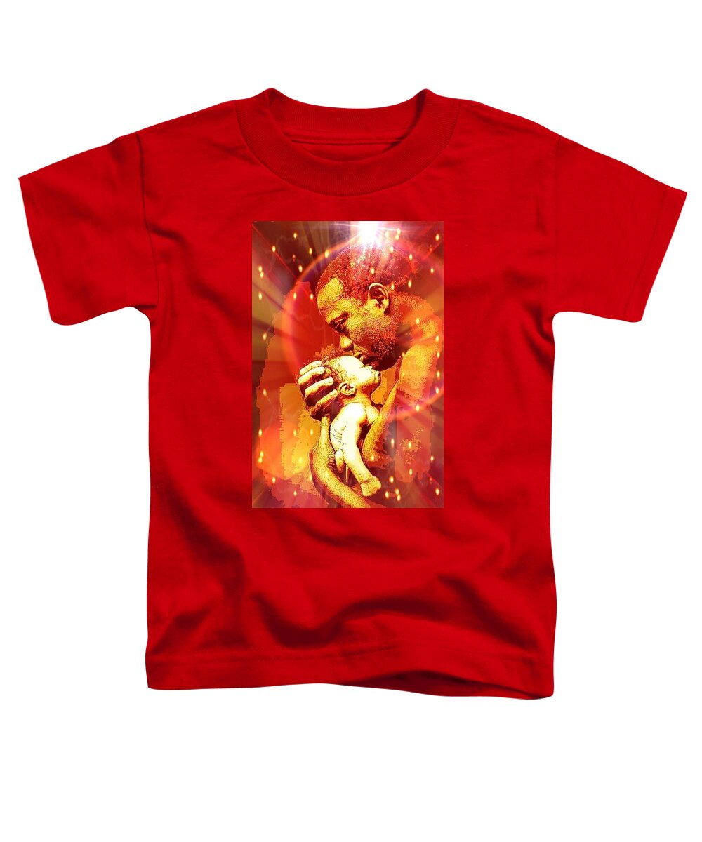 Digital Art Toddler T-Shirt featuring the digital art Father and Son by Karen Buford