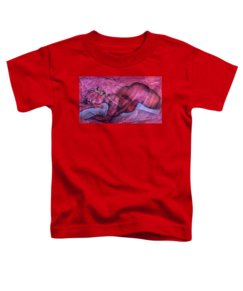 Nude Toddler T-Shirt featuring the painting Feeling Sensuous by Richard Hoedl