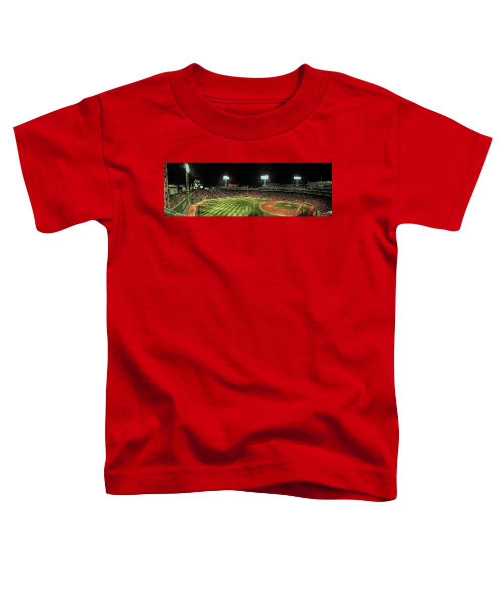 Boston Toddler T-Shirt featuring the digital art Fenway Park panorama by Barry Wills