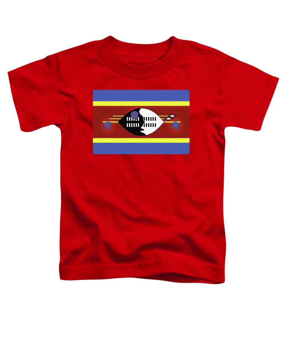 Africa Toddler T-Shirt featuring the digital art Flag of Swaziland Wall by Roy Pedersen