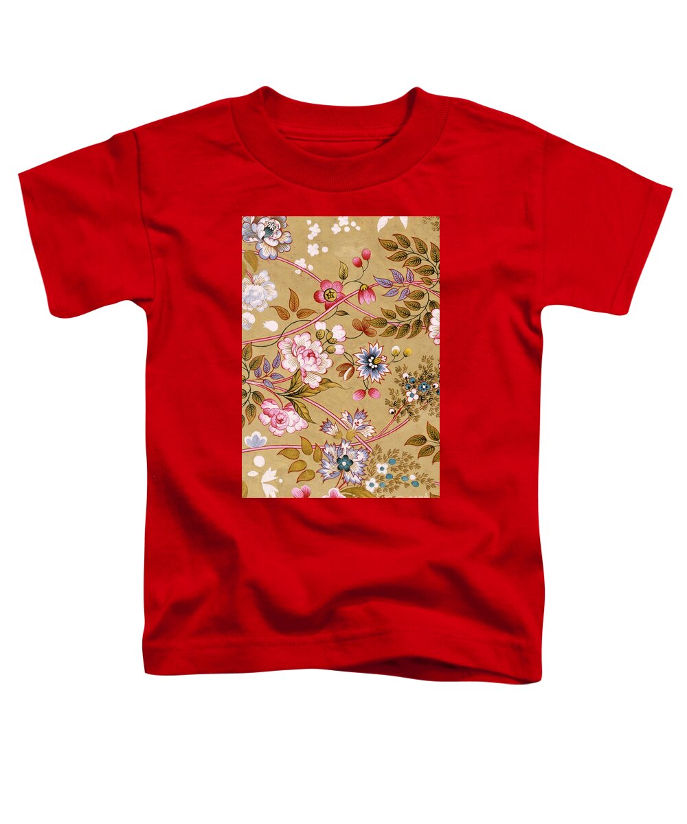 Floral Toddler T-Shirt featuring the tapestry - textile Flowered Textile Design by English School